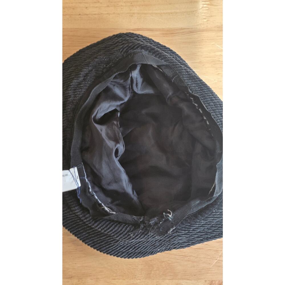 Y2K Corduroy Velvet Black Gray Kids Bucket Hat - Picture 6 of 6